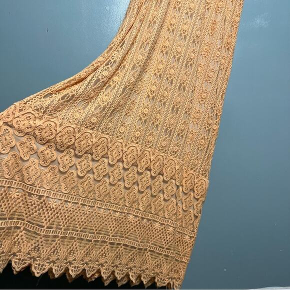 Anthropologie KOROVILAS Calantha Crochet Maxi Dress Peach Women’s Size M - Picture 5 of 11